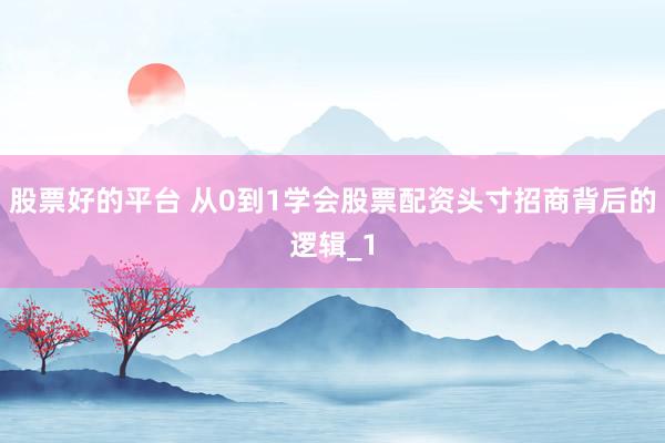股票好的平台 从0到1学会股票配资头寸招商背后的逻辑_1